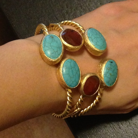 🔒🔒🔒SOLD 24 K gold plated handcrafted bracelet - Picture 2 of 2