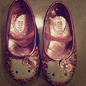 Hello kitty toddler pink cheetah print flats