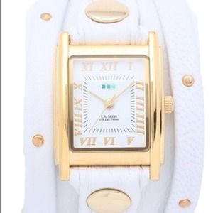 La Mer white gold stud wrap watch