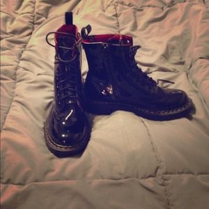 Black Patent Leather Boots