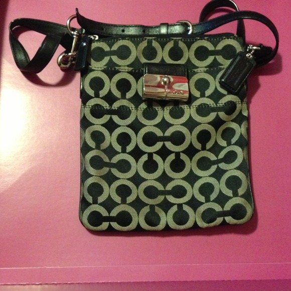 Coach black and grey cross body