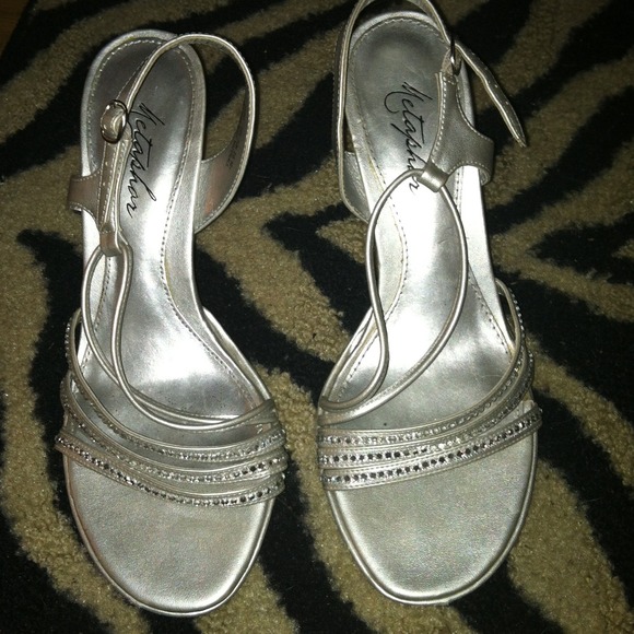 Silver Prom Heels