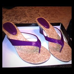 Cute Purple Wedge Sandals