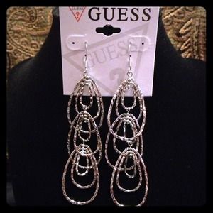 NWT Guess Silver Tone Earrings
