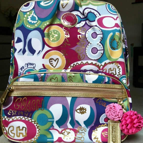 Hold 100% authentic Coach signature large backpack