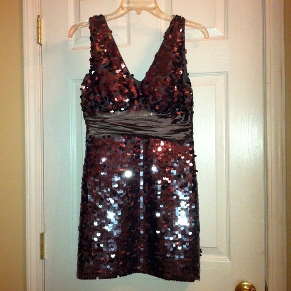 Silver sequin party dress