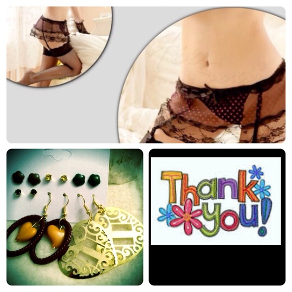 RESERVED! Black lace garter with pink hearts