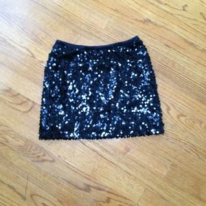 Black sparkly mini skirt