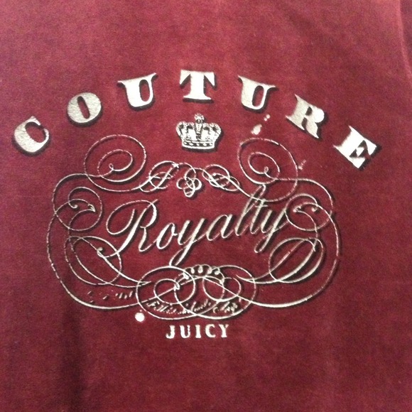 🌟SOLD🌟Juicy Couture burgundy velour hoodie 🌟 - Picture 4 of 4