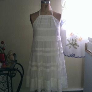 NWT ivory pleated sundress
