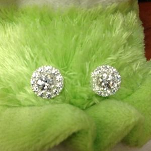 Swarovski zirconia sterling silver earrings stud