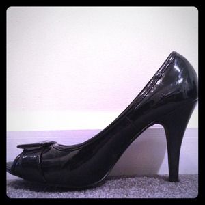 Charlotte Russe peep toes in black. Size 8.5