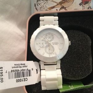 Fossil white ceramic watch