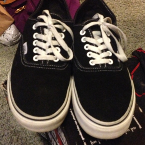 Black suede vans  men's 12