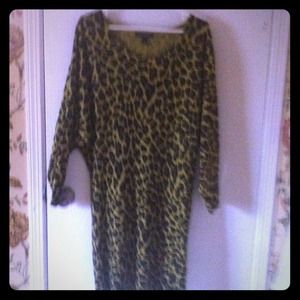 Leopard print sweater dress