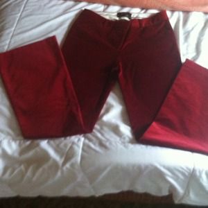 Red velvet pants