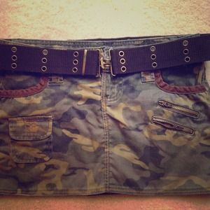 Camo skirt with brown belt!