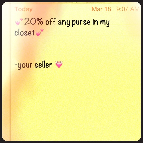 💕20% off any purse!!!💕