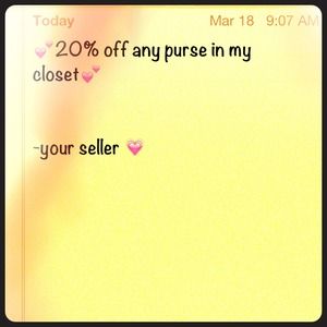 💕20% off any purse!!!💕
