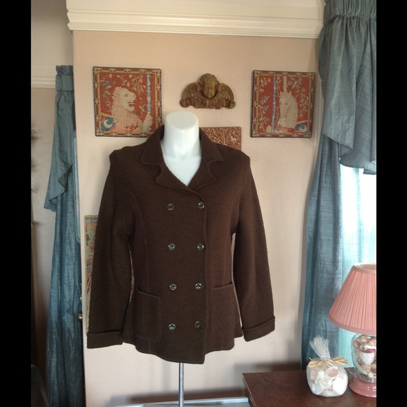 🍏L L Bean wool sweater peacoat. - Picture 4 of 4