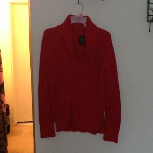 Red knit sweater