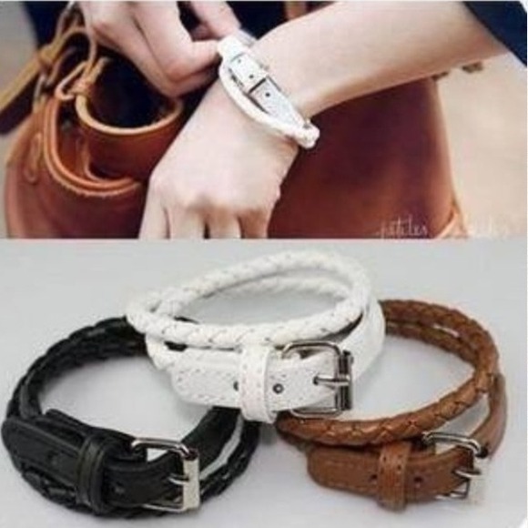 Set if 3 leather belt bracelets