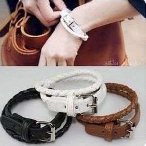 Set if 3 leather belt bracelets