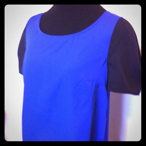 Mixed media color block shirt