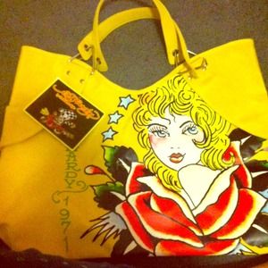 NWT Ed Hardy by Christian Audigier -Yellow Purse!