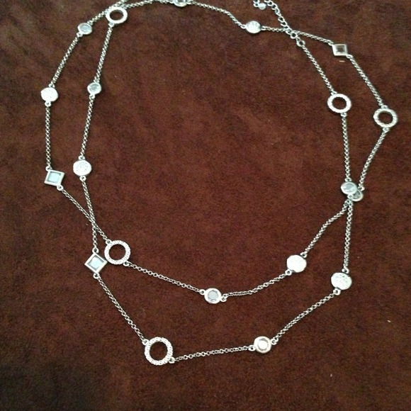 Lia Sophia extra long necklace with cut crystals