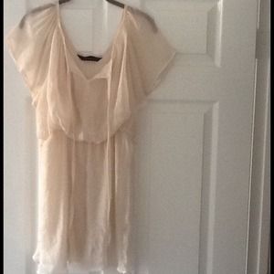 Nude short Boho Chic dress. Size S