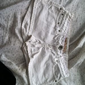 BKE denim white shorts