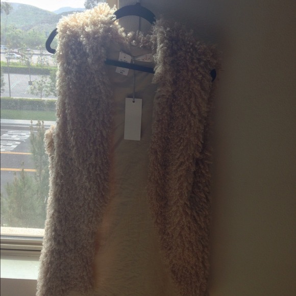 SOLD! --Cream faux fur vest