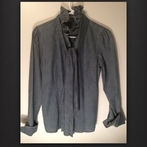 Ralph lauren Ruffled and tie neck shirt nwot