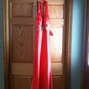 Beautiful Hot Tangerine Prom Dress