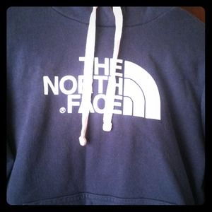 Navy/white northface hoodie, great condition