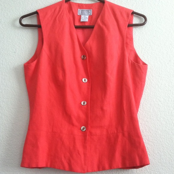 Coral button up vest