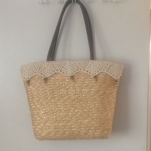 Cute straw beach bag