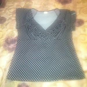 Black and white pokadot dress shirt