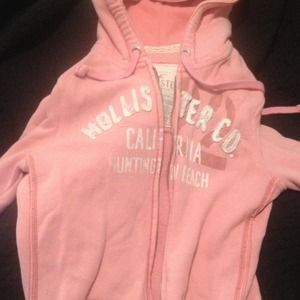 Hollister zipper hoodie ! Pink size M