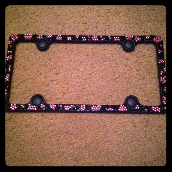 "REDUCED" Cheetah print license plate frame