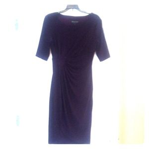 Purple dress ruched at waist - perfect for work