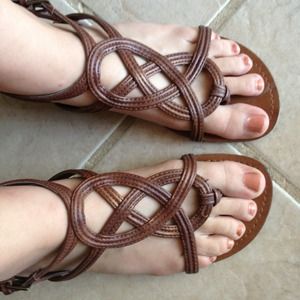 Brown strappy sandals