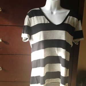 V neck striped shirt