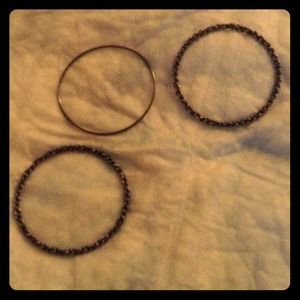 3 sterling silver braclets