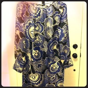 Banana Republic blue, black & white dress 0
