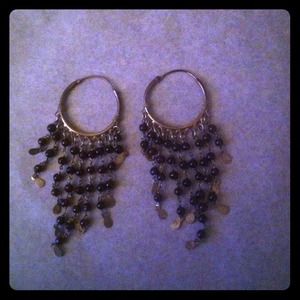 Silver and garnet earrings.