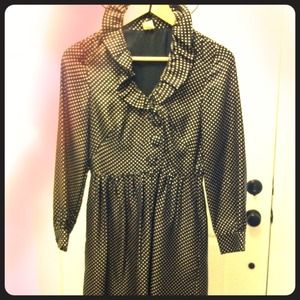 J crew polka dot silk dress 0 - 2