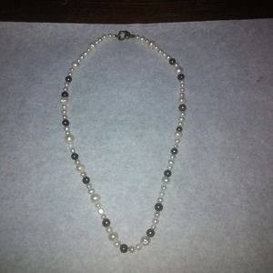 White and chocolate pearl necklace.
