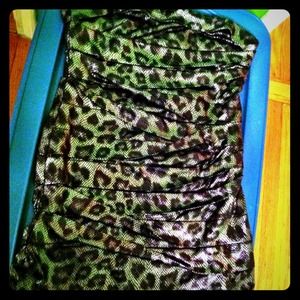 Leopard Metallic Bandage Dress, new with tags